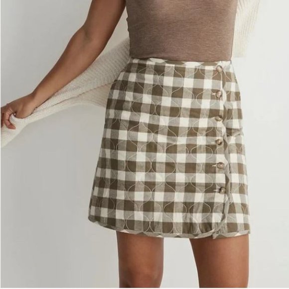 NWT madewell quilted plaid skirt - Picture 1 of 1